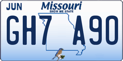 MO license plate GH7A9O