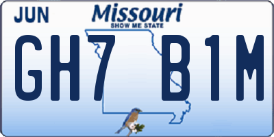 MO license plate GH7B1M