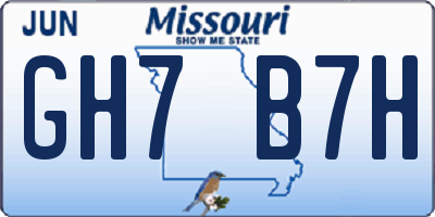 MO license plate GH7B7H