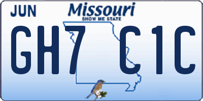 MO license plate GH7C1C