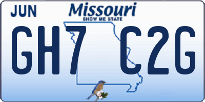 MO license plate GH7C2G