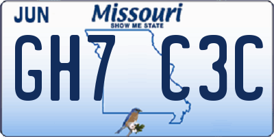 MO license plate GH7C3C