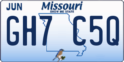 MO license plate GH7C5Q