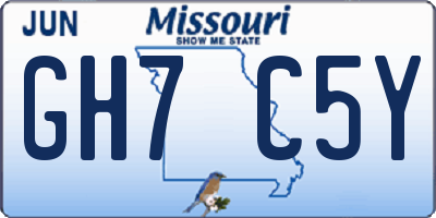 MO license plate GH7C5Y