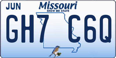 MO license plate GH7C6Q