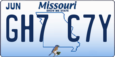 MO license plate GH7C7Y