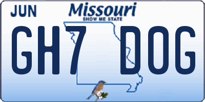 MO license plate GH7D0G