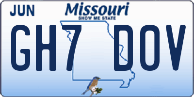 MO license plate GH7D0V