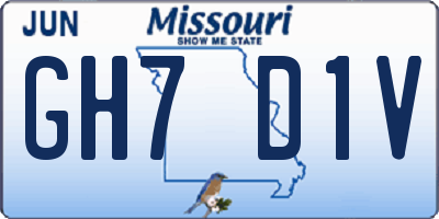 MO license plate GH7D1V