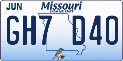 MO license plate GH7D4O