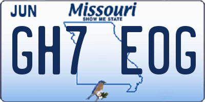 MO license plate GH7E0G