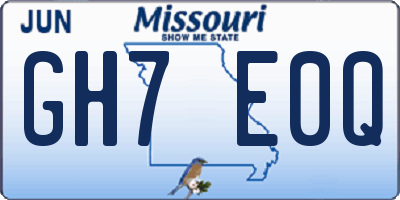 MO license plate GH7E0Q