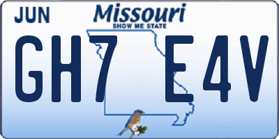 MO license plate GH7E4V