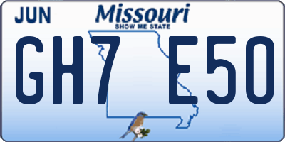 MO license plate GH7E5O