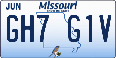 MO license plate GH7G1V