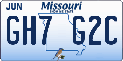 MO license plate GH7G2C