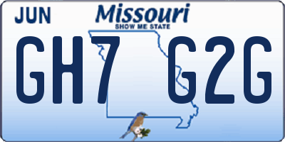 MO license plate GH7G2G