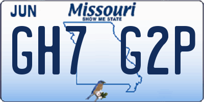 MO license plate GH7G2P