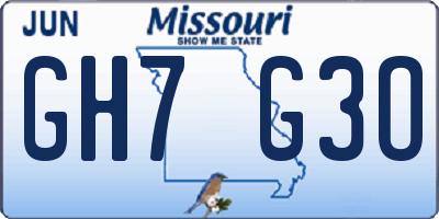 MO license plate GH7G3O