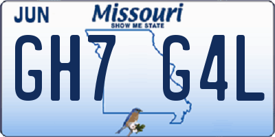 MO license plate GH7G4L