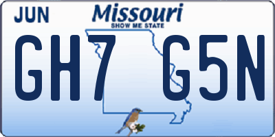 MO license plate GH7G5N