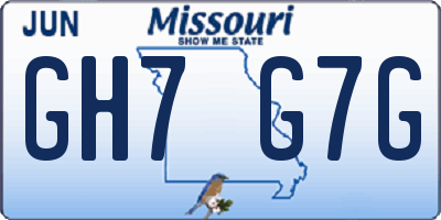MO license plate GH7G7G