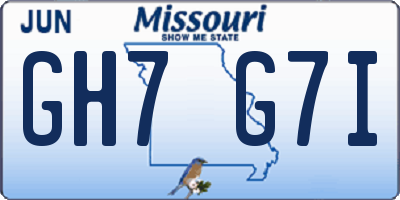 MO license plate GH7G7I