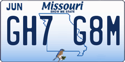 MO license plate GH7G8M