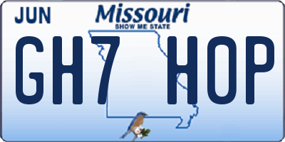 MO license plate GH7H0P