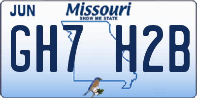 MO license plate GH7H2B