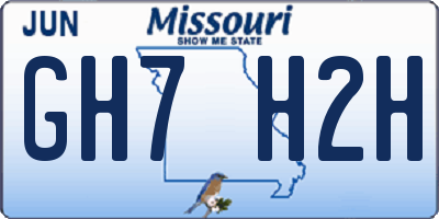 MO license plate GH7H2H