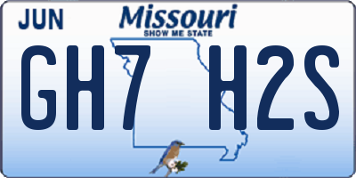 MO license plate GH7H2S