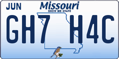 MO license plate GH7H4C