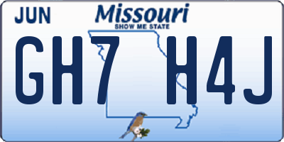 MO license plate GH7H4J