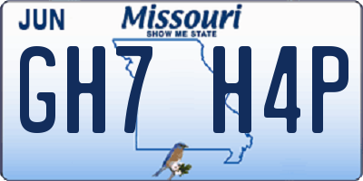 MO license plate GH7H4P