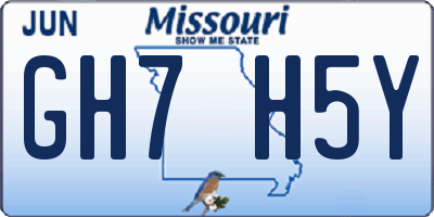 MO license plate GH7H5Y