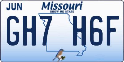 MO license plate GH7H6F