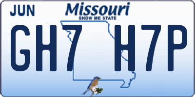 MO license plate GH7H7P