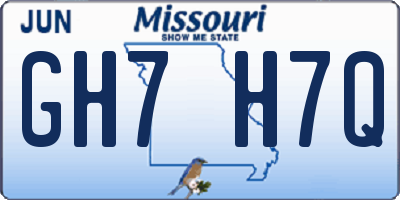 MO license plate GH7H7Q