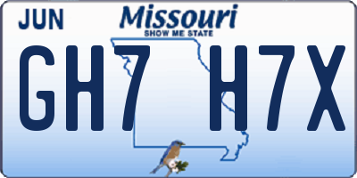MO license plate GH7H7X