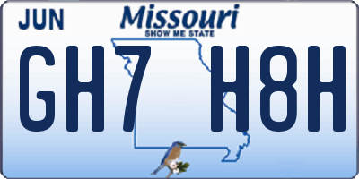 MO license plate GH7H8H