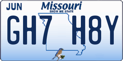 MO license plate GH7H8Y