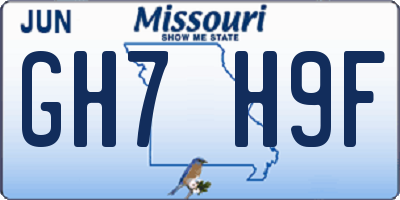 MO license plate GH7H9F