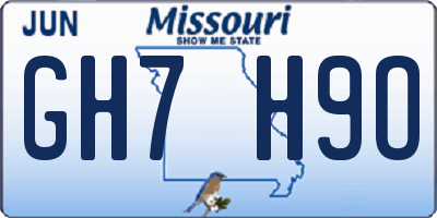 MO license plate GH7H9O