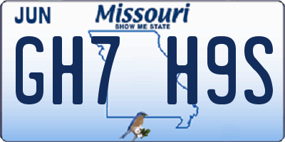 MO license plate GH7H9S