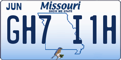 MO license plate GH7I1H