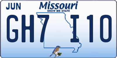 MO license plate GH7I1O