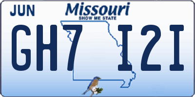 MO license plate GH7I2I