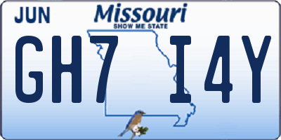 MO license plate GH7I4Y