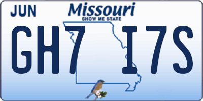 MO license plate GH7I7S